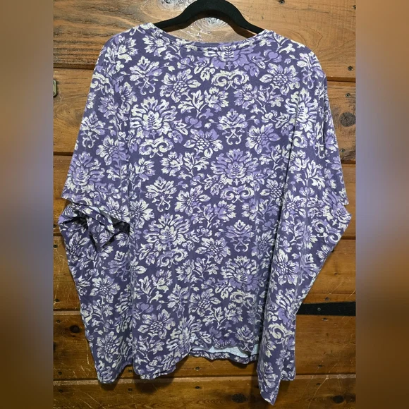 Catherines Purple Floral Women's Top - Picture 4 of 5